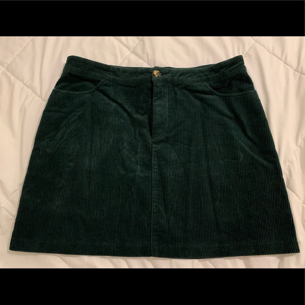 Forest Green Corduroy Skirt
